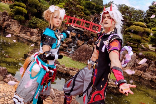 Itto meets Gorou - [Cosplay by Sano.cos &amp; Kitsunamin] Itto: instagram.com/sano.cosGorou: ins