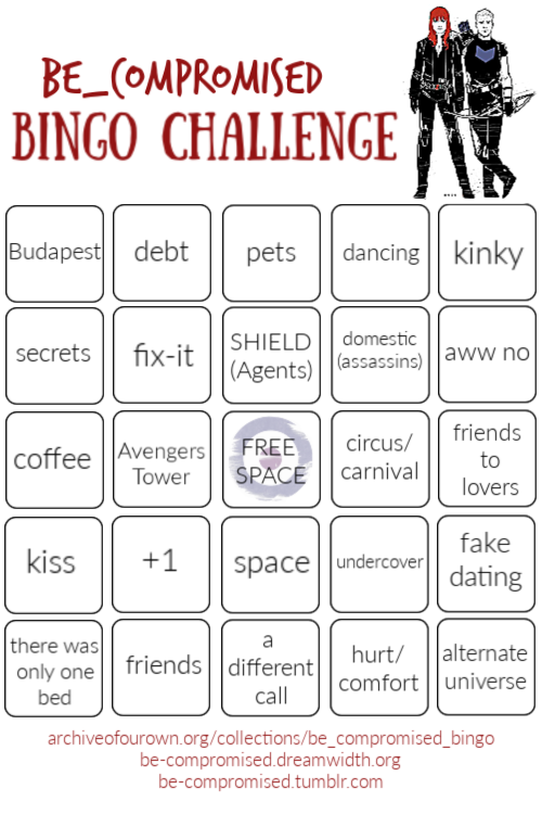be-compromised:  Introducing our first community fic bingo challenge!How To Play:Comm rules apply. A