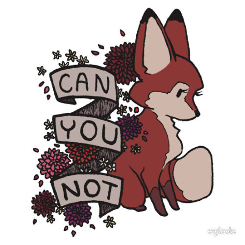 cynthiathemooncat:eglads:can’t stop drawing rude foxesstickers and shirts on [redbubble]So mean but 