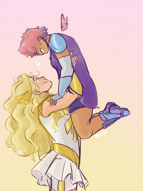 blueskittlesart:it’s always nice having a big buff gf to lift you up and make you tall