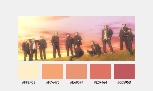 haibariefu:  haikyuu!! ending one [tenchi gaeshi] + color palettes 