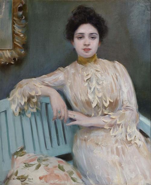 Ramón Casas - Study - 1893  Ramón Casas - Retrato de Mercedes Llorach - 1901