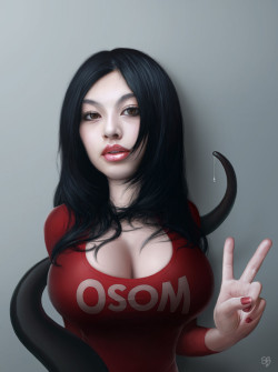 art-of-cg-girls:  Saori and tentacle by Serge