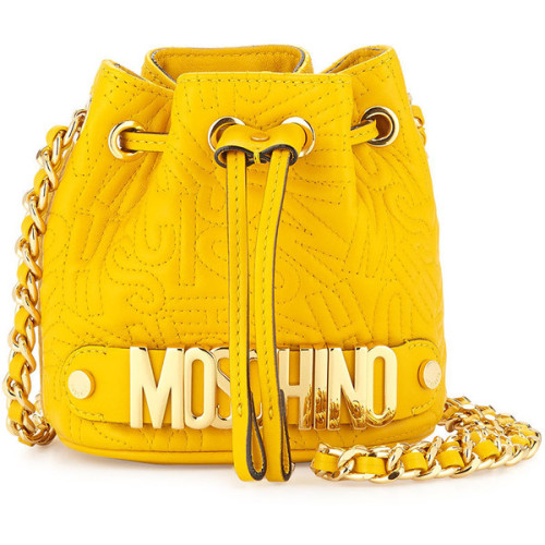 Moschino Small Logo Drawstring Shoulder Bag ❤ liked on Polyvore (see more Moschino)