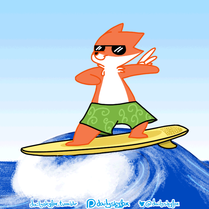dailyskyfox:  Today I’m riding a wave! Surf’s up my dudes~ B)    ——————————————————————————————