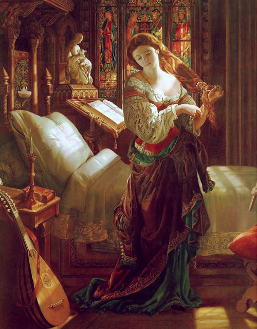 Daniel Maclise - Madeline After Prayer (1868)Tomorrow is the feast of St. Agnes, meaning that tonigh