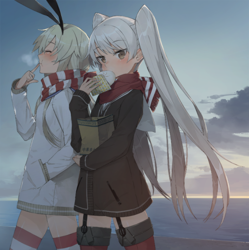 hayashikewi:  冬コミ無事受かりました！  スペースは二日目Ａ-09b 「Pale Light」艦これメインのイラスト本になる予定です！今回はコミの何らかに使用する予定のイラストから１枚。肉まんの美味しい季節になりましたね！