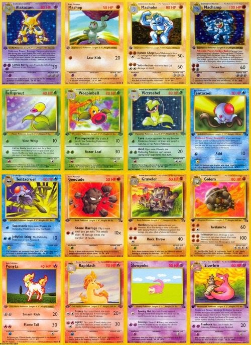 I actually have collected all but a few of these cards! Huge Pokemon fan as a kid. Probably still have them all! Haha!