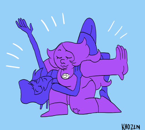 khozen:amethyst and lapis fusion, iolite!! I had this one on my mind for a long time. I think their 