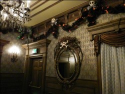 hauntedmansionbackstage:  Let’s continue with the Friday the 13th love for the Haunted Mansion Holiday overlay at Disneyland’s Haunted Mansion. Enjoy these AWESOME behind-the-scenes, lights-on photos taken back in 2012 during a tour of lighting industry