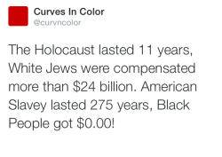 weaintaboutshit:  abbiehollowdays:   violethuntress:   sonofbaldwin:  And, in fact, many slave OWNERS were compensated for their “loss” when slaves were freed.See how deeply horrific the psychology behind white supremacist capitalist patriarchy is?