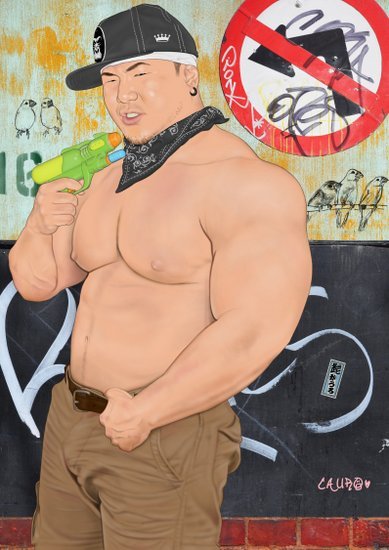 bigboimarc:  gaymanga:  Beautiful acrylic on plywood and digital paintings by Cauro