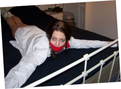 girlsbedtied:  Tied face down on the bed