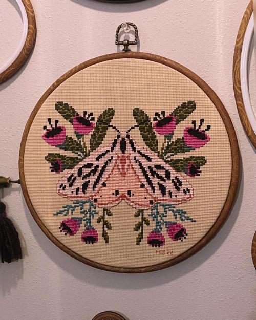 crossstitchworld:  Finished this a couple of days ago and finally got it framed up and hung this evening (these frames are tricky!). Pattern link in comments. by  daniexanie