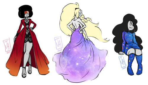 juniperarts:Fashionable Fusion Gems. *click for better viewing*Crystal Gems Version