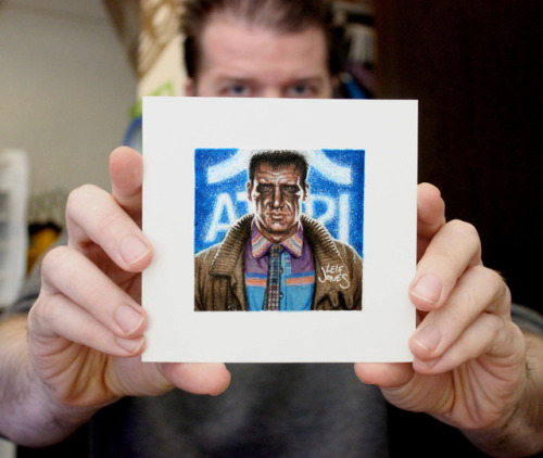 Tiny Deckard art commission, 3x3 inches.