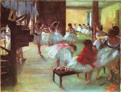 artist-degas:  Ballet School, 1873, Edgar Degas