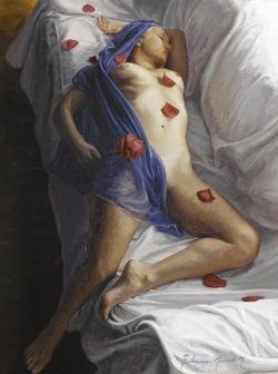 artbeautypaintings:Sleeping muse - Belarmino Miranda Montoya