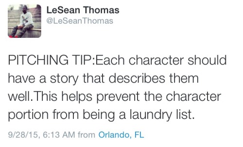 leseanthomas:  Some Show/Story Pitching tips for young creators.