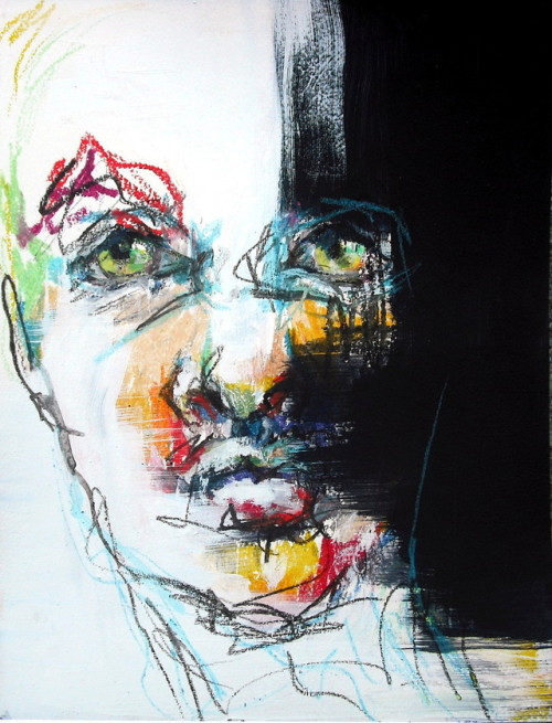 Tepe Kraus aka Thea (German, b. Wiesbaden, Germany) - Portrait, Oil Pastel Study  Drawings: Oil Past