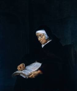 Gabriel Metsu (Leiden 1629 - Amsterdam 1667), Old Woman Meditating, 1662, Oil On