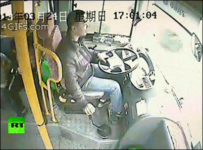 Bus driver avoids decapitation