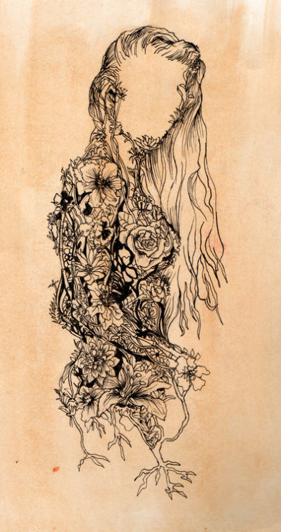 Jason Edmunds aka Dodonpa (British, Manchester, England) - Flowers aka Flower Girl, 2010  Drawings