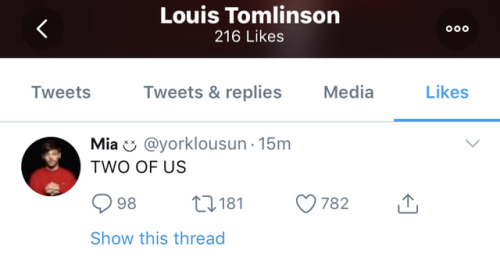 Louis’ recent like on Twitter - 16/02