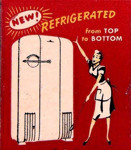 kitschandretro:  Finally, the glorious day had come. Jill could put the milk on the top shelf of the fridge - or the bottom! Didn’t make any difference! They’re all refrigerated, those shelves. Source:retrogasm:Top to Bottom
