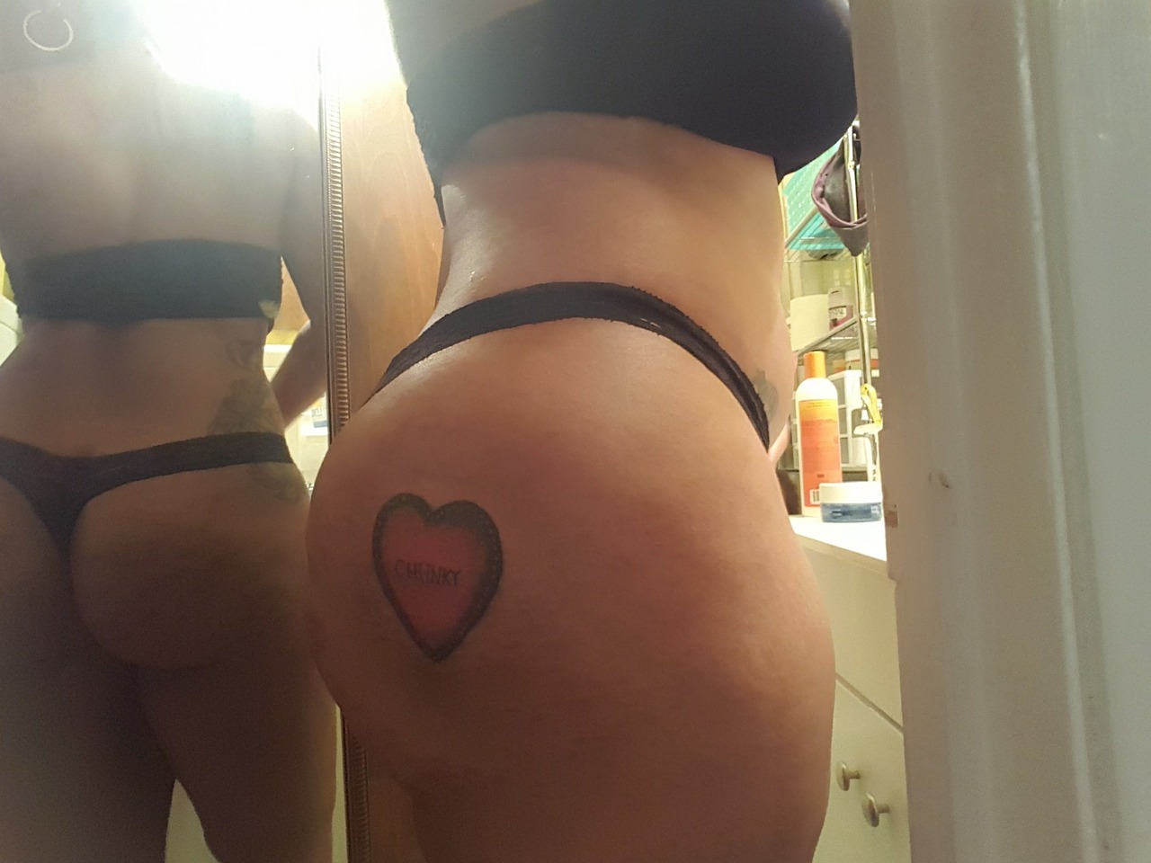 tattooedheartbreaker:  coulda sworn I posted this a while ago…1st pic of my ass