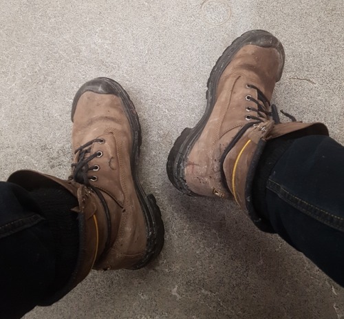 mtlworkboots: My boots today Hope they hot and sweaty