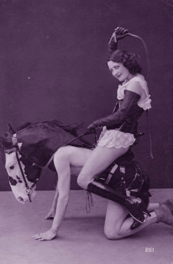 retrogirly:  Playing “horsey” in the