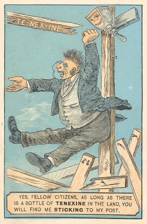 Today’s #TradeCardTuesday is quite the sticky situation. This advertising card was produced by