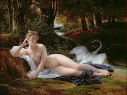 artbeautypaintings:  Leda and the swan - François-Édouard Picot