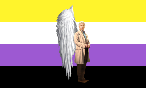 Aziraphale from Good Omens is nonbinary!(requested by @the-gayest-show)