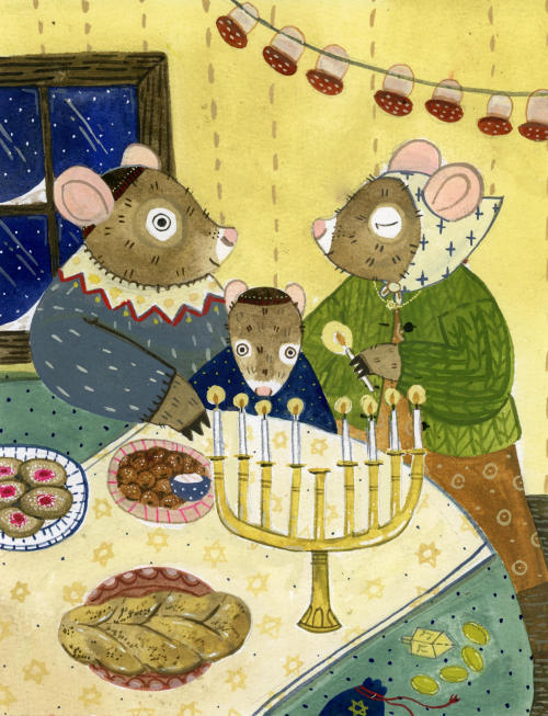 Hanukkah beings this later this week and I’m so happy to share one of my favorite illustrations I’ve