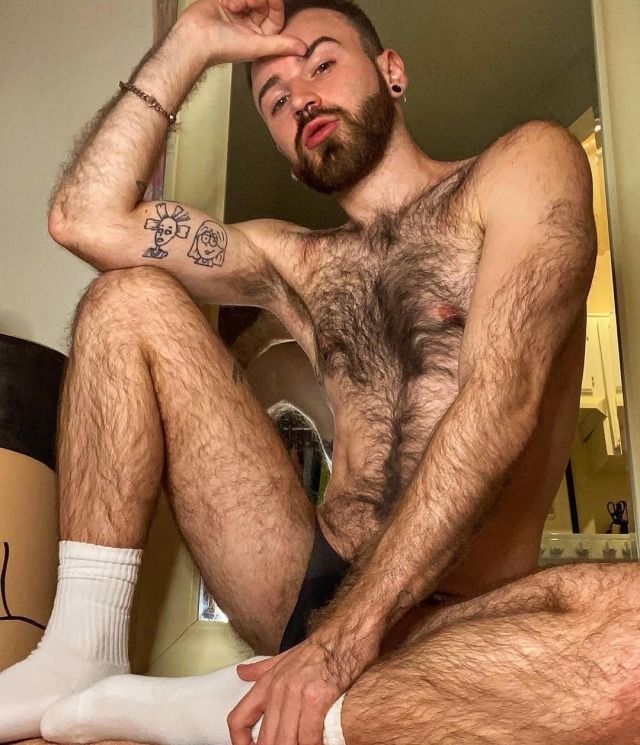 yummy1947:brutally-gentlemen:This very cute bear is slim, handsome and extremely hairy with his hot dark beard, moustache and eyebrows. As well he’s sprouted a magnificent hairy chest, arms and luscious pitfur and a fabulously furrry tummy with an awesome