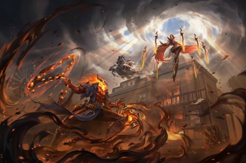 High Noon Thresh, Ashe & Irelia - Wild Rift Promo Art