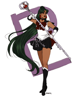 marisketch:Guarded by Pluto, planet of space-time. I am the soldier of revolution, Sailor Pluto!