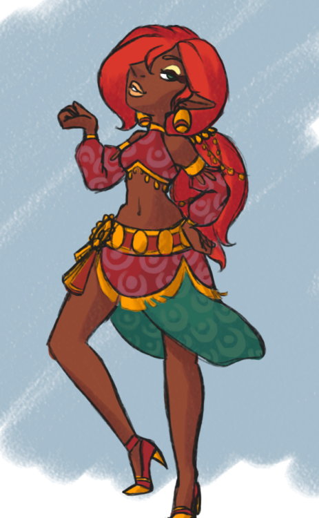 strugglebusart:Have a doodle of a non-specific Gerudo because this town is killing my poor, gay heart