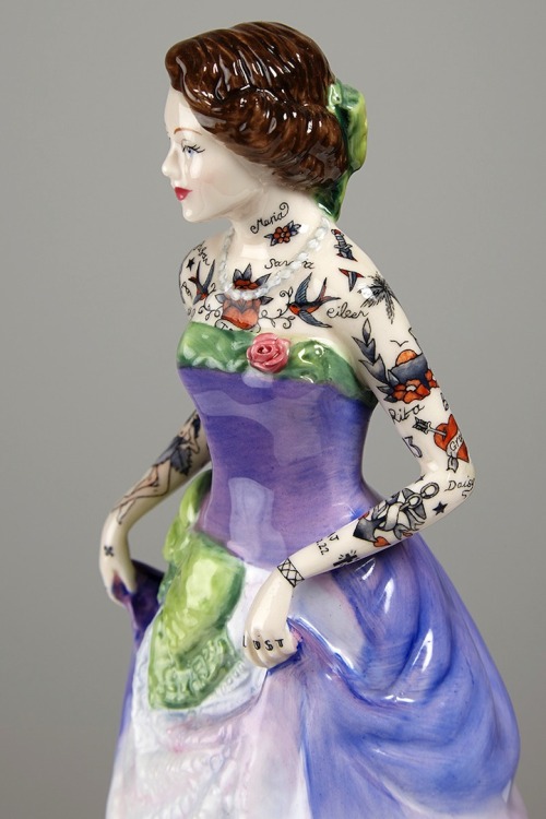 mymodernmet:  Scotland-based artist Jessica Harrison creates delicate, porcelain figurines covered in colorful tattoos in her imaginative series The Painted Ladies. 