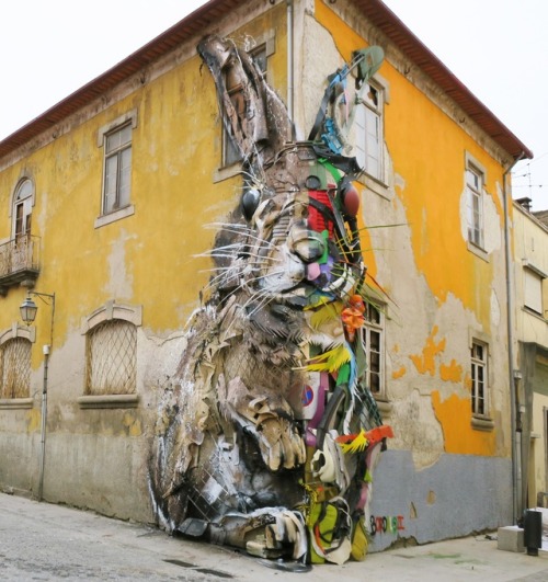 archiemcphee:Portuguese street artist Bordalo II (previously featured here) just made Surreal Sunday