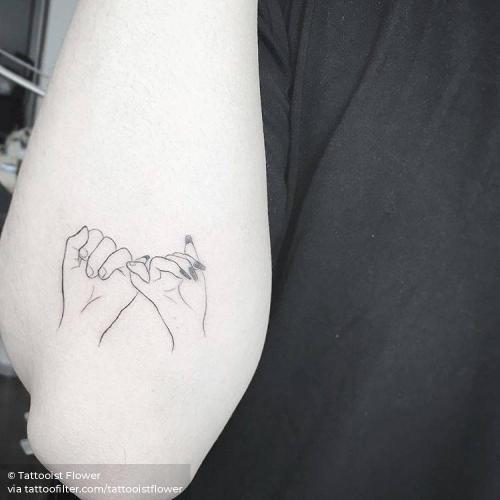 By Tattooist Flower, done in Seoul. http://ttoo.co/p/33296 anatomy;facebook;fine line;forearm;hand;line art;love;pinky promise;small;tattooistflower;twitter