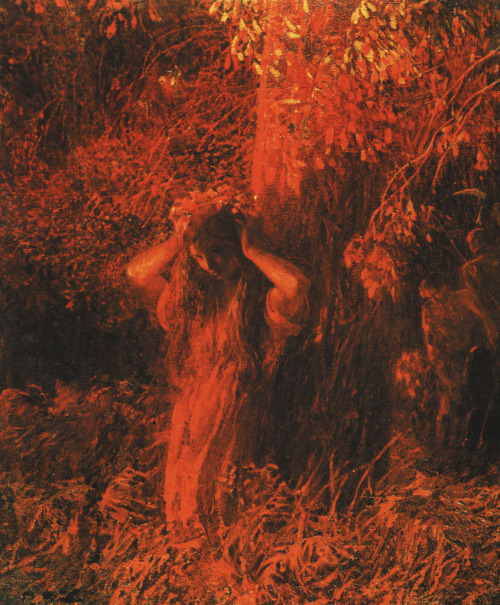 yan-wo:Plinio Nomellini, The Red Nymph, 1900