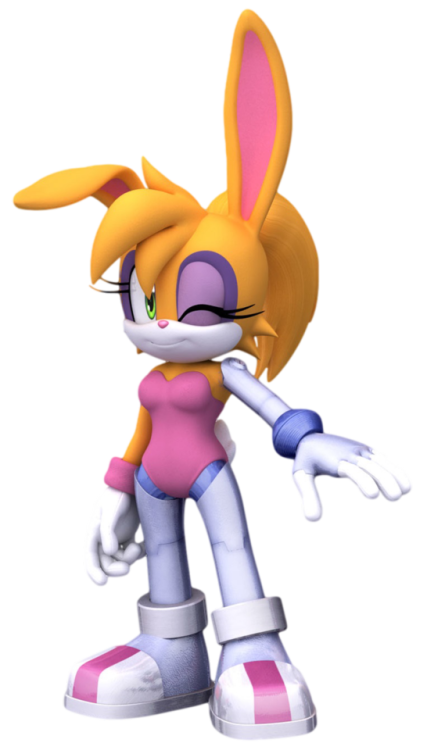 Concept art, model sheets, comic art, and render of Bunnie Rabbot from Sonic the Hedgehog.Album imgu