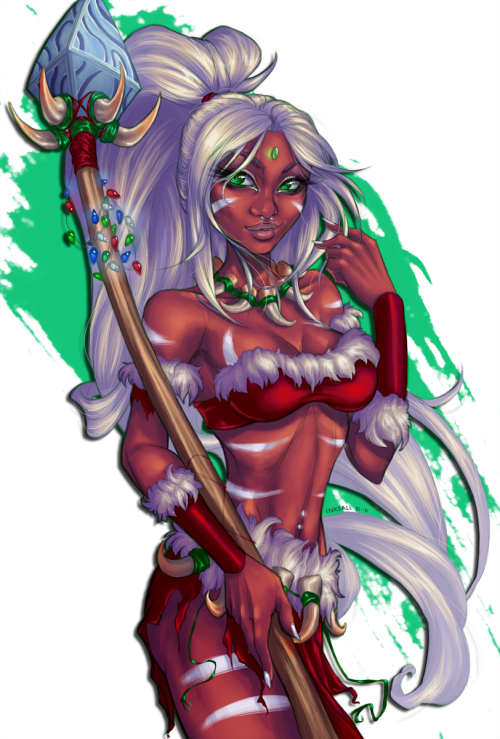 inkfall:  The fav, @Kaybear as Snow bunny Nidalee 