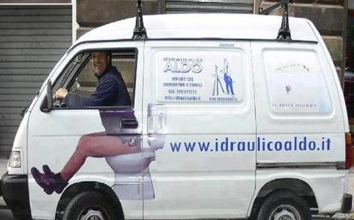 Funny plumbing truck