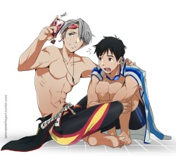 georgialeflayart:  Free! and Yuri!!! On Ice