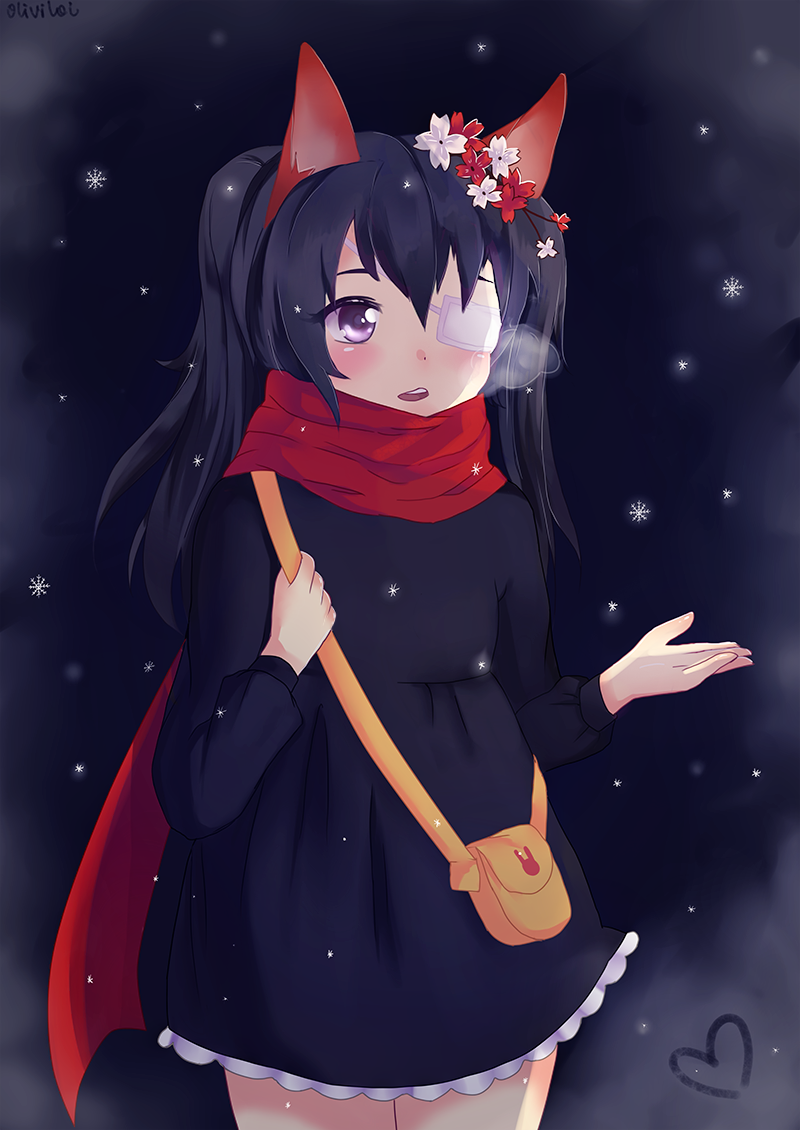 oliviloi:  Cute elin and snowflakes ^^ Commission for Gemini   Totally jealous, this