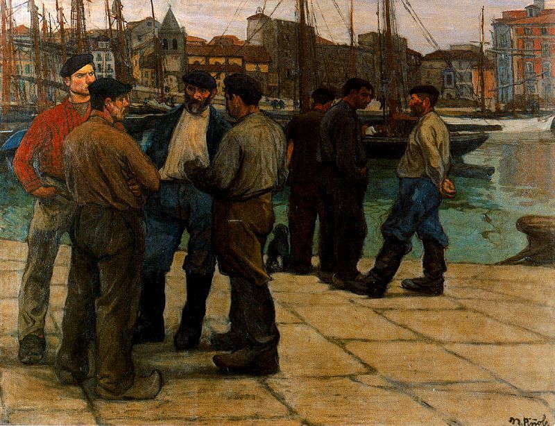 blastedheath:  Nicanor Piñole (Spanish, 1878-1978), Marineros en el puerto de Gijón